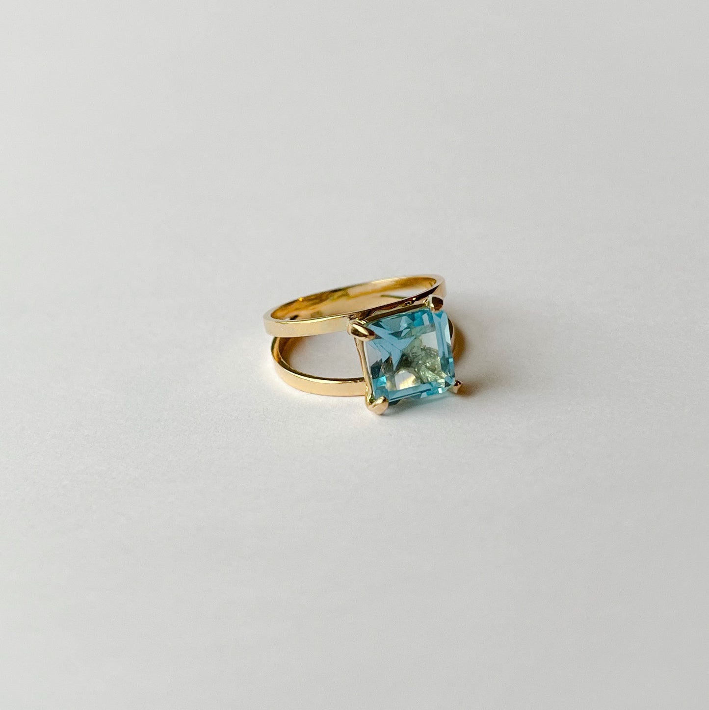 Blue Topaz golden ring